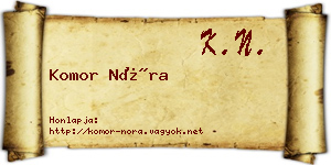 Komor Nóra névjegykártya